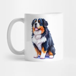 Photo of a Bernese mountain dog with black, white, and brown fur Mug